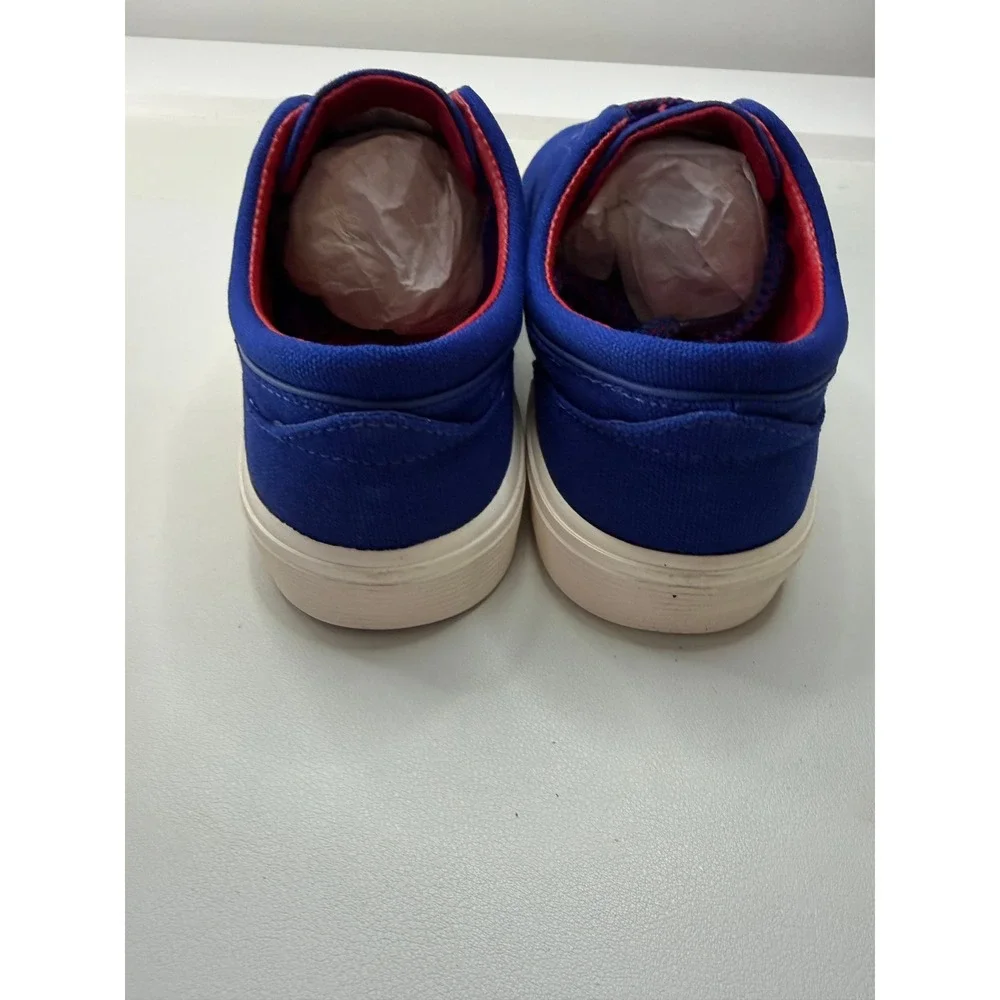 Polo Ralph Lauren Faxon Low Mens Royal Blue Red Canvas Sneakers 7D NEW